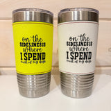 20oz Leather Wrapped Baseball Tumbler