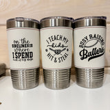 20oz Leather Wrapped Baseball Tumbler