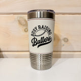 20oz Leather Wrapped Baseball Tumbler