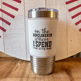 20oz Leather Wrapped Baseball Tumbler