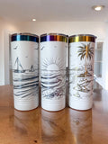 Prism Plated Beach Scene - 22oz Slim Tumbler