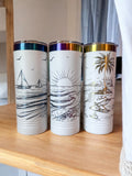 Prism Plated Beach Scene - 22oz Slim Tumbler