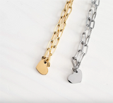 Petite Heart Paperclip Chain Bracelet