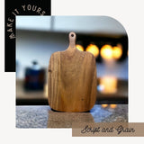 Small Acacia Engraved Wooden Cutting Board with Handle