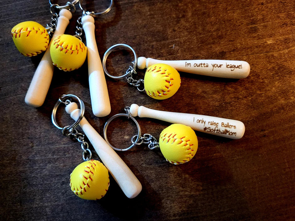 Personalized 2025 softball keychains
