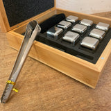 Stainless Steel Whiskey Stone Set in Bamboo Case
