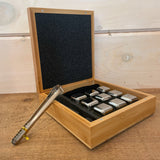 Stainless Steel Whiskey Stone Set in Bamboo Case