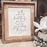 "Build the Life You Love" Framed Engraved Quote
