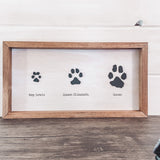 Paw Print Farmhouse Style Sign