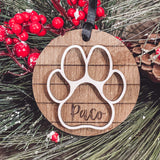 Farmhouse Style Paw Print Ornament