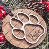 Farmhouse Style Paw Print Ornament