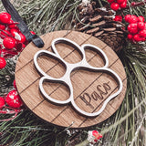 Farmhouse Style Paw Print Ornament