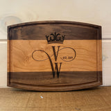 Monogrammed Multi-Wood Species Cutting Board