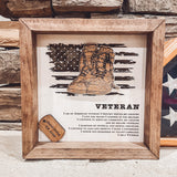 U.S. Veteran Box Framed Sign