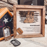 U.S. Veteran Box Framed Sign