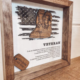 U.S. Veteran Box Framed Sign