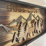 Wood Burned Deer Scene