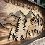 Wood Burned Deer Scene