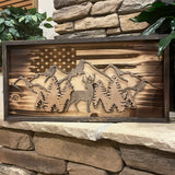 Wood Burned Deer Scene