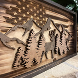 Wood Burned Deer Scene