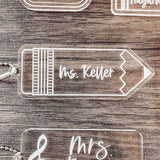 Acrylic Teacher Keychain