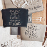 Leather Engraved Coffee Sleeve