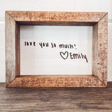 Farmhouse Style Engraved Handwriting Sign