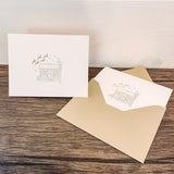 Santas Cabin Foil Pressed Note Card