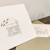 Santas Cabin Foil Pressed Note Card