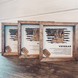 U.S. Veteran Box Framed Sign