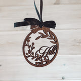 Personalized Christmas Holly Ornament