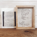 Farmhouse Style Engraved Handwriting Sign