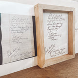 Farmhouse Style Engraved Handwriting Sign