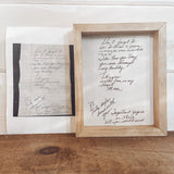 Farmhouse Style Engraved Handwriting Sign