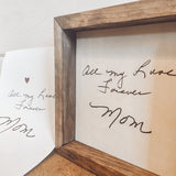 Farmhouse Style Engraved Handwriting Sign