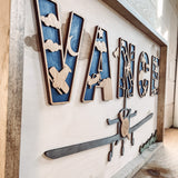 Themed Wood Framed Nursery Sign