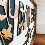 Themed Wood Framed Nursery Sign