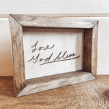 Farmhouse Style Engraved Handwriting Sign