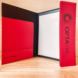 Engraved Leather & Canvas Padfolio with Notepad