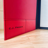 Engraved Leather & Canvas Padfolio with Notepad