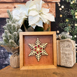 Barn Quilt Snowflake Box Frame Sign