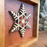 Barn Quilt Snowflake Box Frame Sign