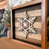 Barn Quilt Snowflake on Farmhouse Lath