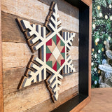 Barn Quilt Snowflake on Farmhouse Lath