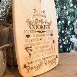 Gingerbread Recipe Cutting Board