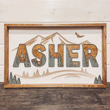 Themed Wood Framed Nursery Sign