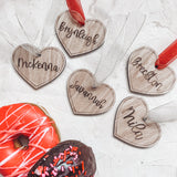 Wooden Heart Tag with Engraved Name