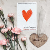 Wooden Heart Tag with Engraved Name