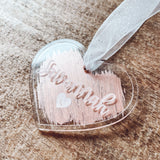 Acrylic Heart Tag with Engraved Name