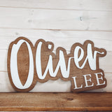 Two Layer Wooden Name Sign for Nursery